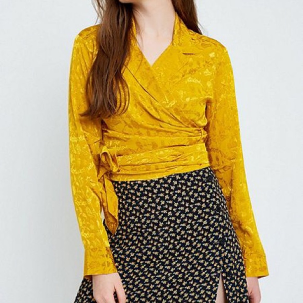 Urban Outfitters Yellow Wrap Top